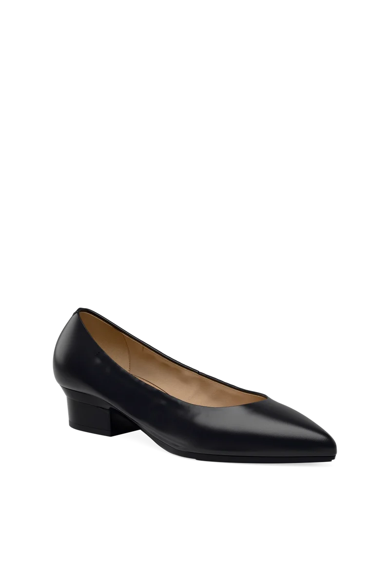 The Pump - Coal Stretch Leather 4 Stiletto