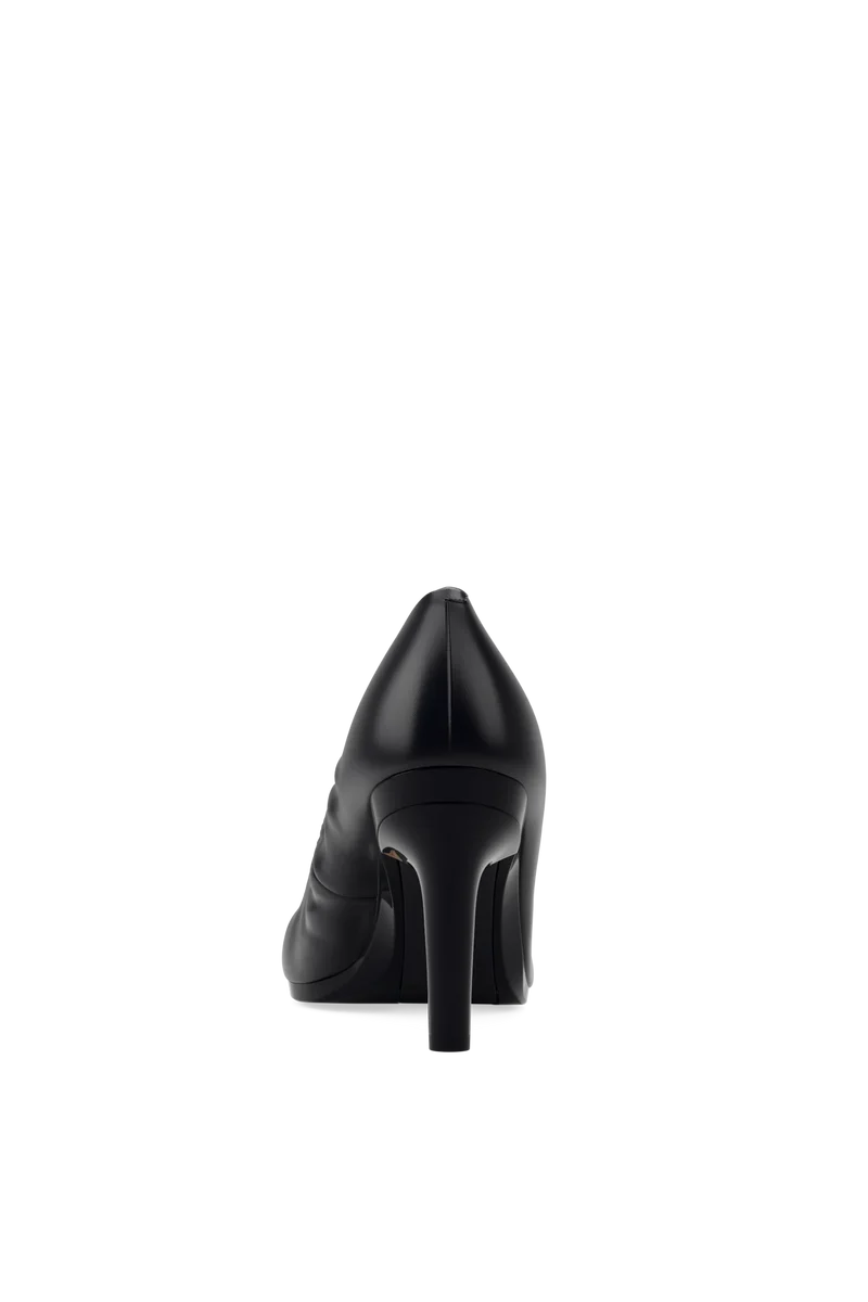 The Pump - Coal Stretch Leather 4 Stiletto
