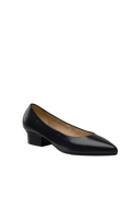The Pump - Coal Stretch Leather Flat