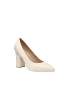 The Pump - Ivory Leather 4 Block