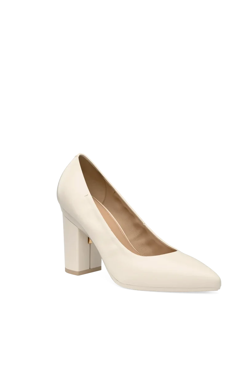 The Pump - Ivory Leather 4 Block