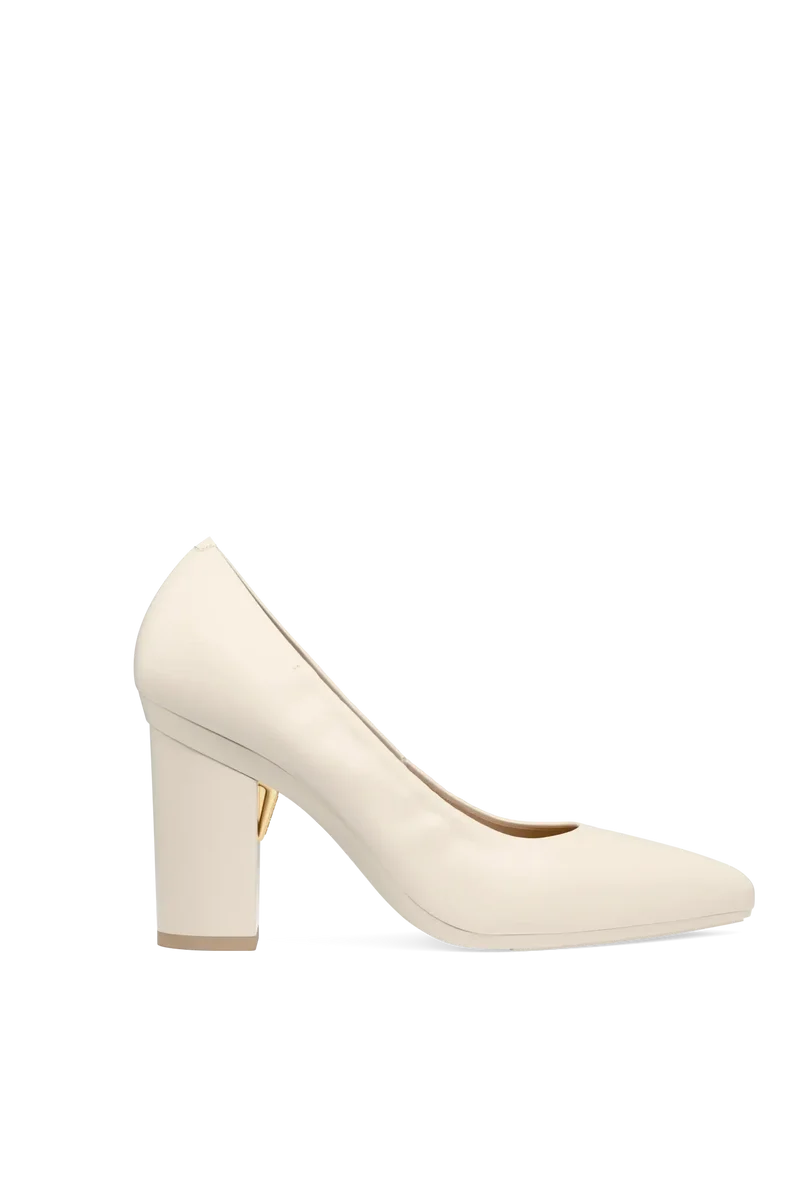 The Pump - Ivory Leather 4 Block