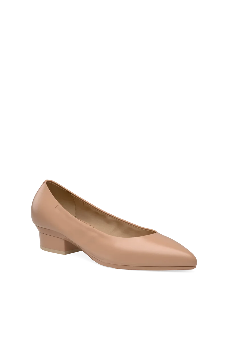 The Pump - Latte Stretch Leather 4 Stiletto