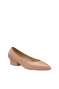 The Pump - Latte Stretch Leather Flat