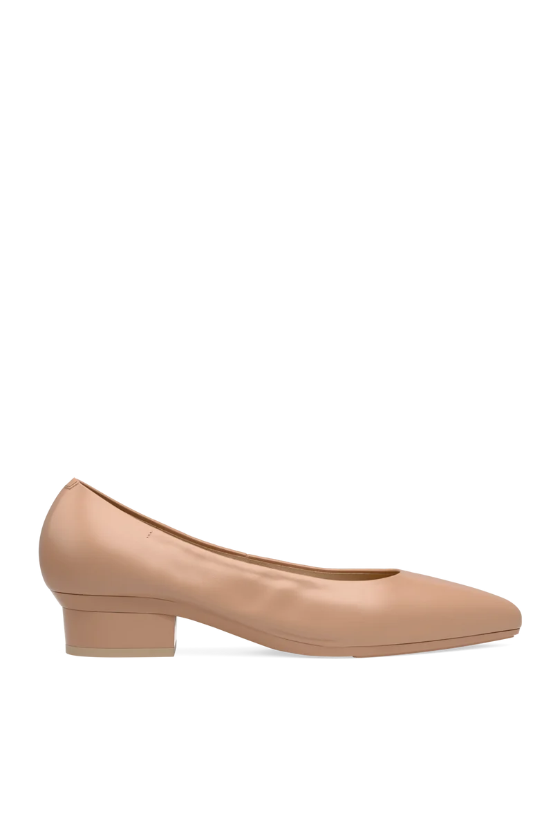 The Pump - Latte Stretch Leather Flat