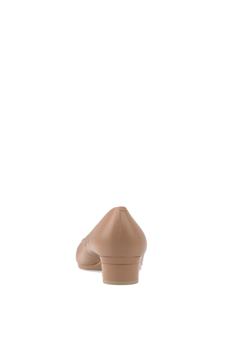 The Pump - Latte Stretch Leather Flat