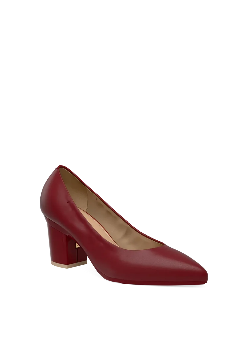 The Pump - Merlot Stretch Leather 3 Block