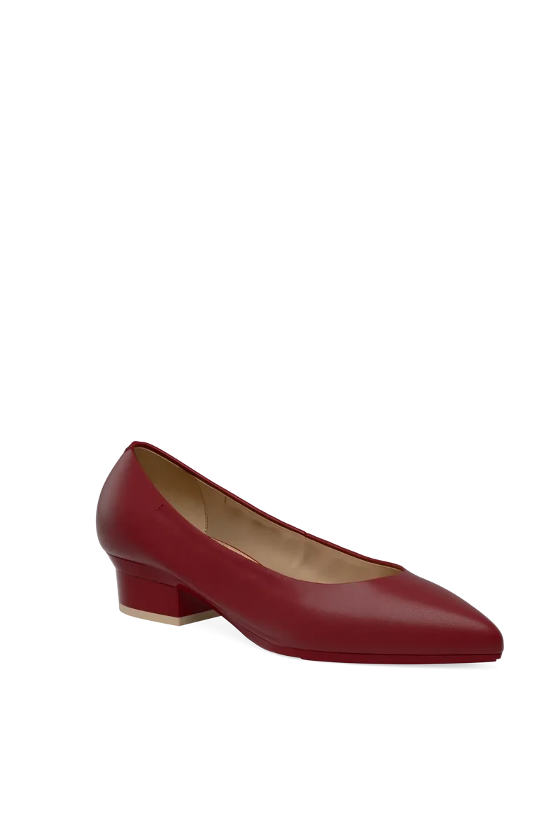 The Pump - Merlot Stretch Leather 3 Block