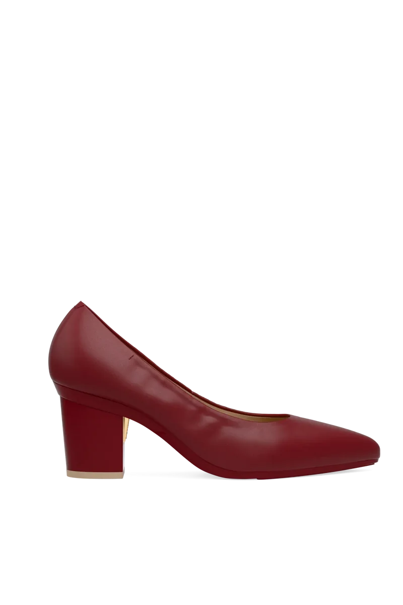The Pump - Merlot Stretch Leather 3 Block
