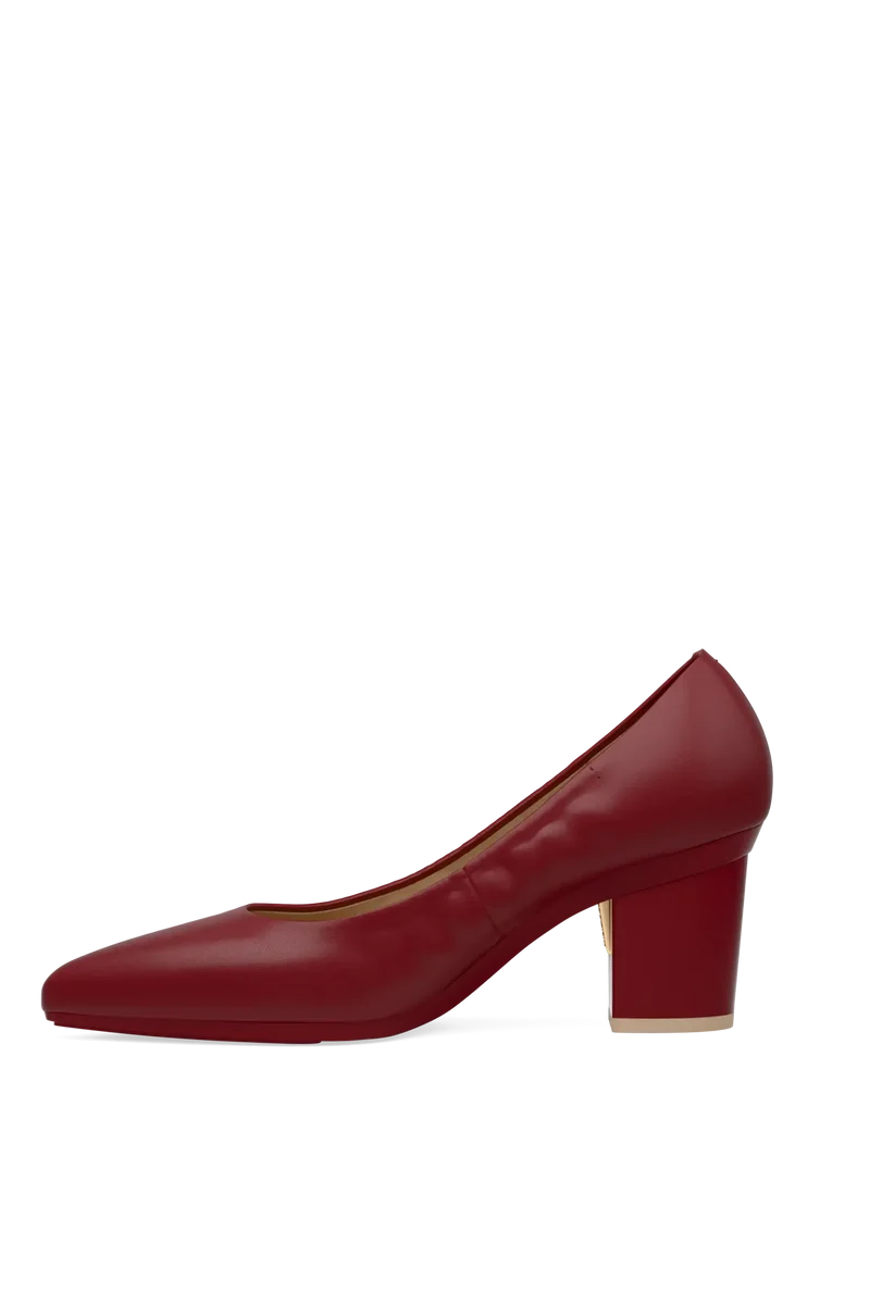 The Pump - Merlot Stretch Leather 3 Block