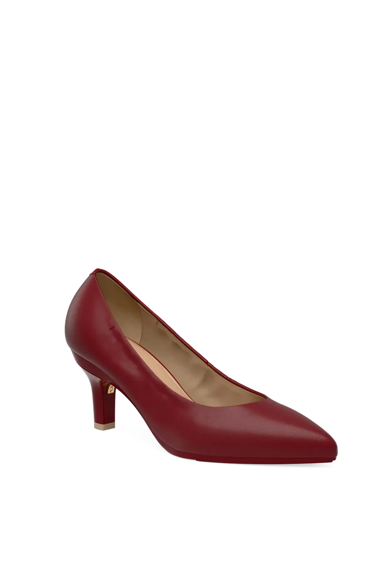 The Pump - Merlot Stretch Leather 3 Stiletto