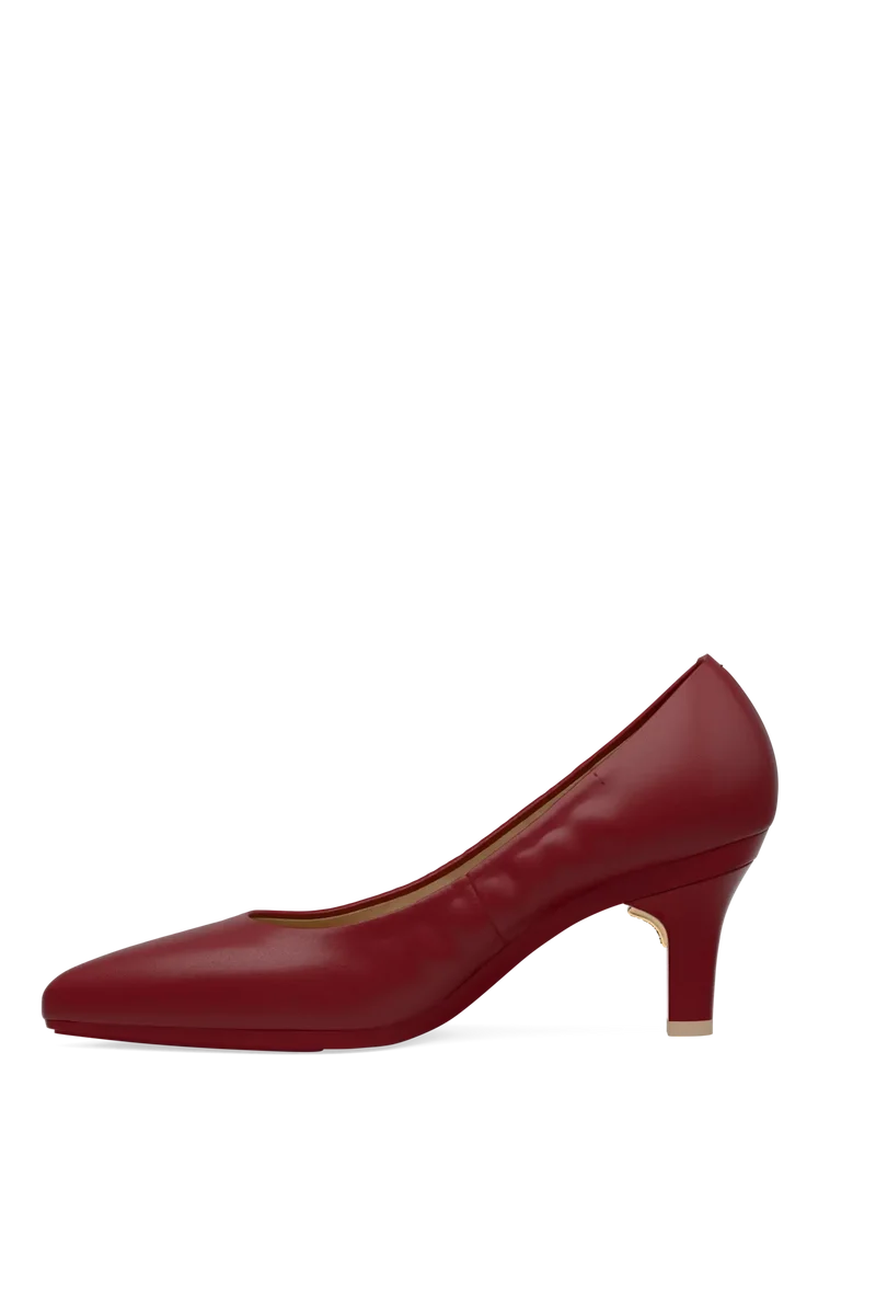 The Pump - Merlot Stretch Leather 3 Stiletto