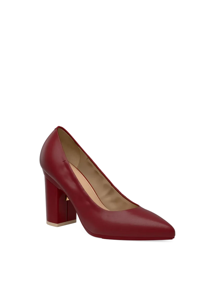 The Pump - Merlot Stretch Leather 4 Block