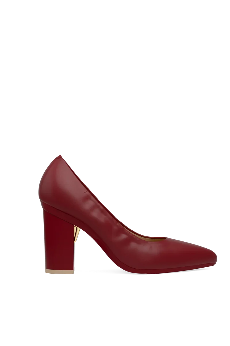 The Pump - Merlot Stretch Leather 4 Block