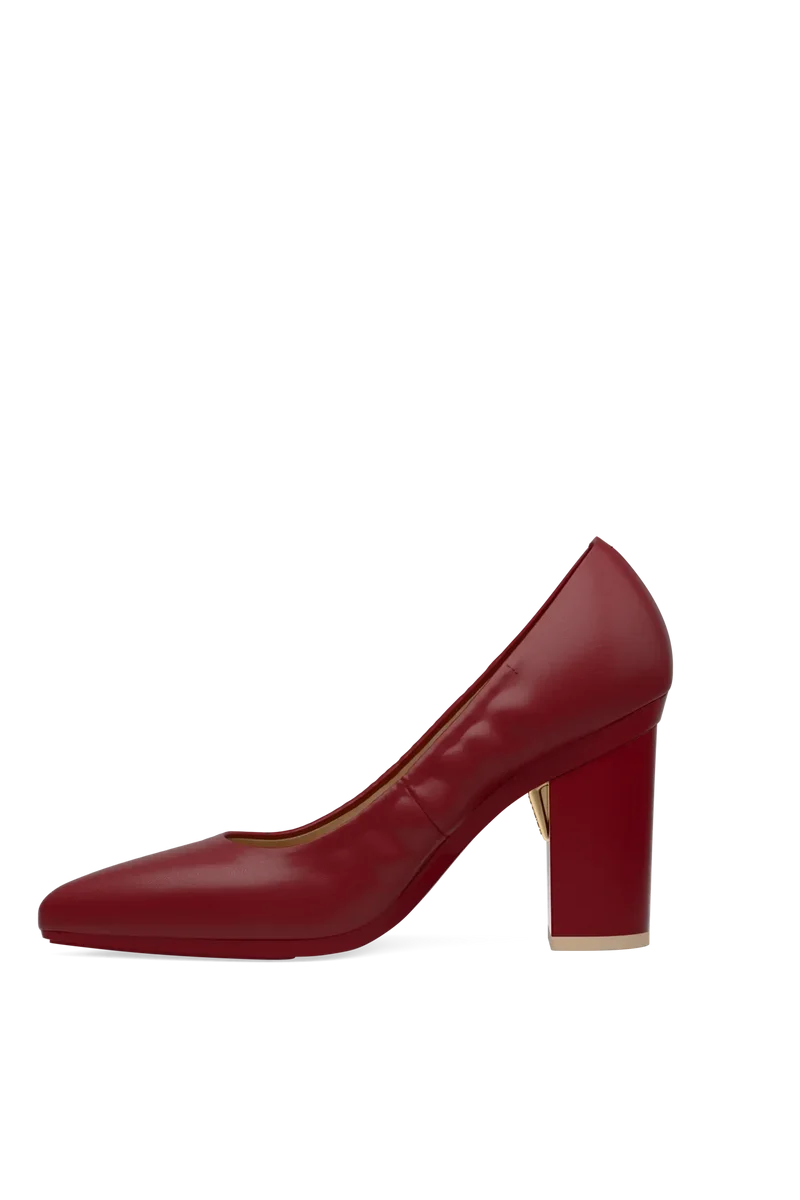 The Pump - Merlot Stretch Leather 4 Block