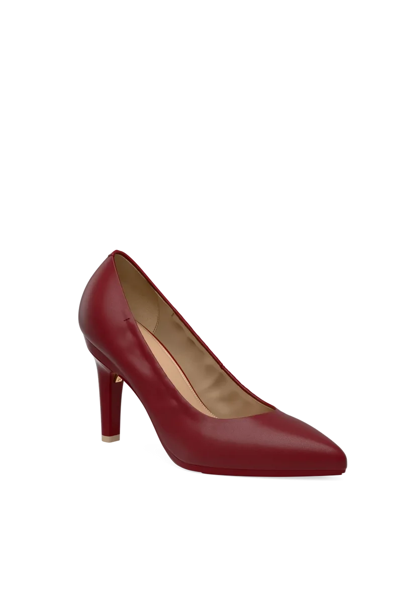 The Pump - Merlot Stretch Leather 4 Stiletto