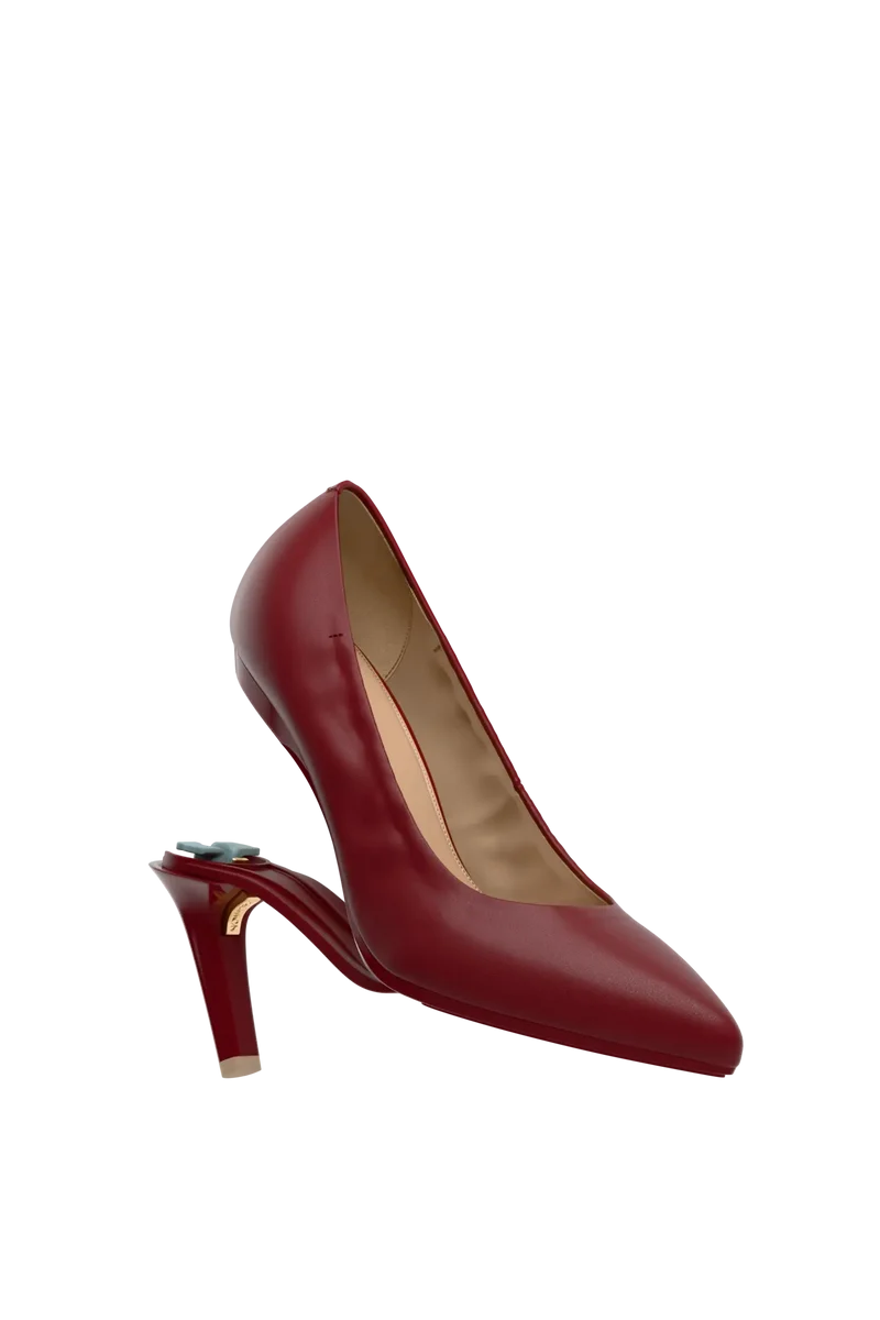 The Pump - Merlot Stretch Leather 4 Stiletto