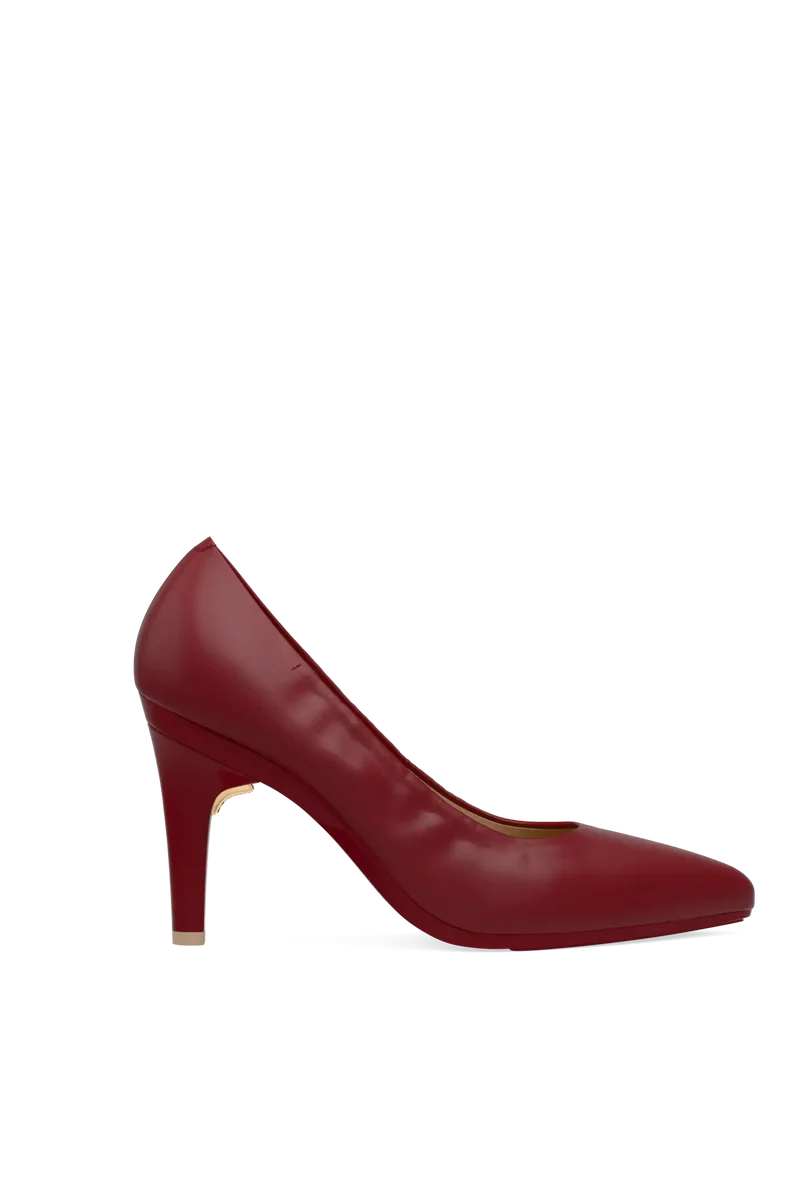 The Pump - Merlot Stretch Leather 4 Stiletto