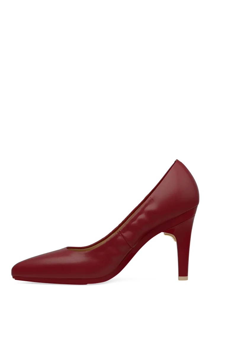 The Pump - Merlot Stretch Leather 4 Stiletto