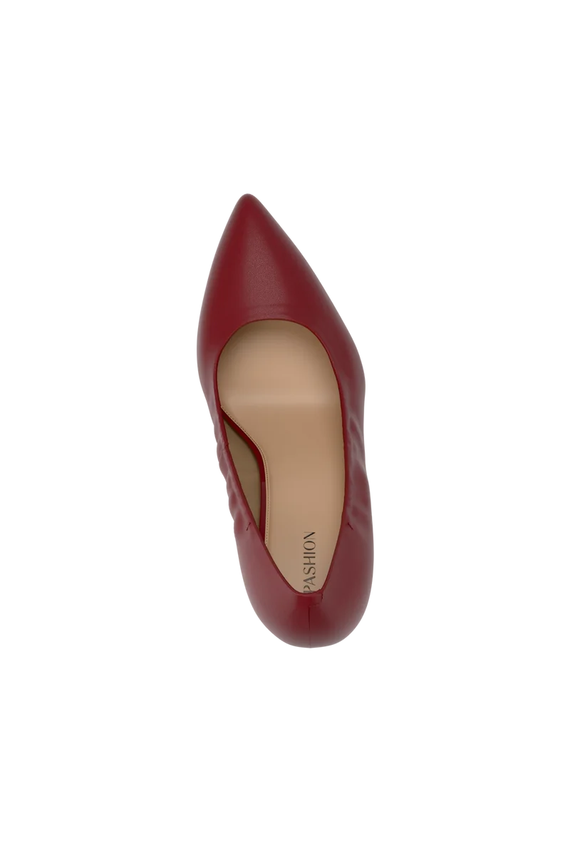The Pump - Merlot Stretch Leather Flat