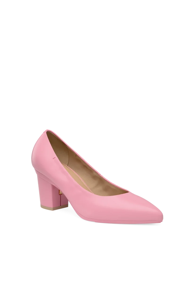 The Pump - Pink Leather 3 Block - Final Sale