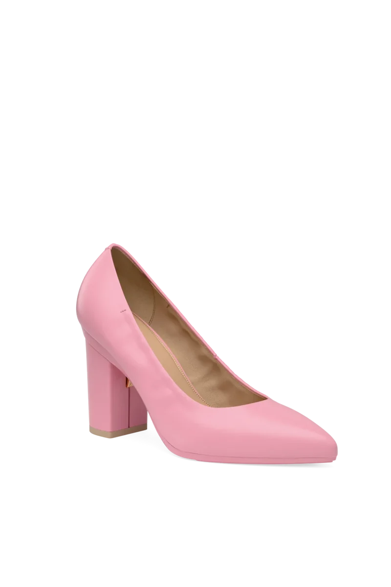 The Pump - Pink Leather 4 Block - Final Sale