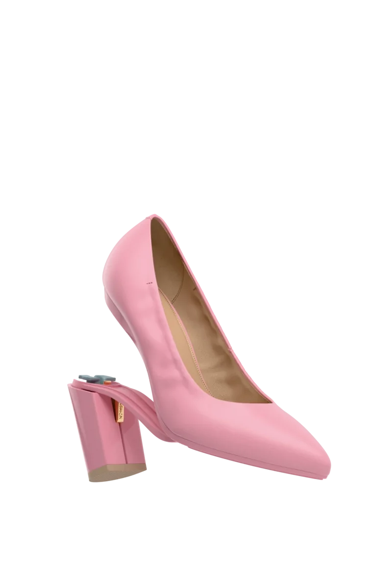 The Pump - Pink Leather 4 Block - Final Sale