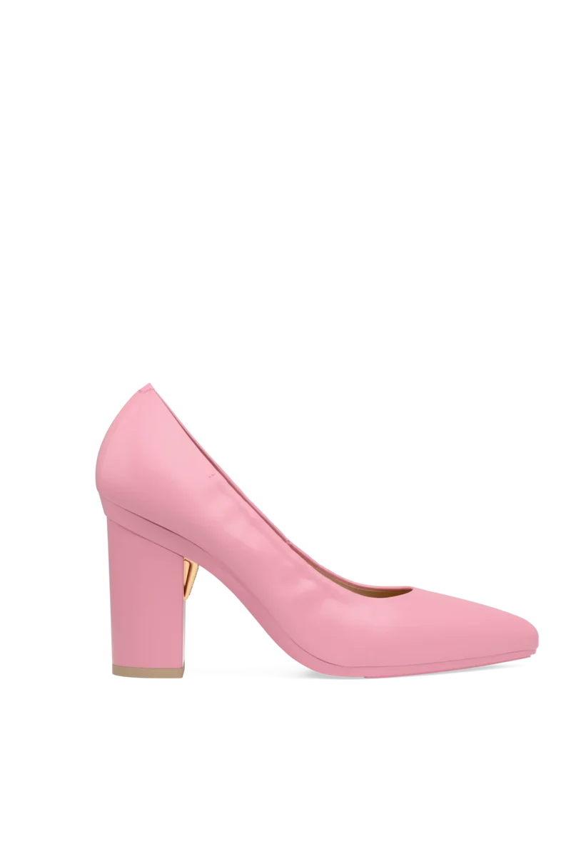 The Pump - Pink Leather 4 Block - Final Sale