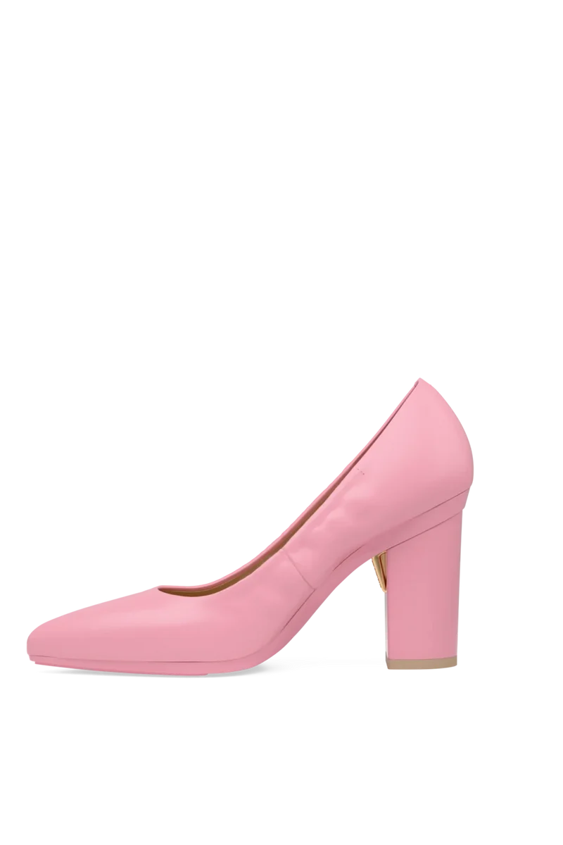 The Pump - Pink Leather 4 Block - Final Sale