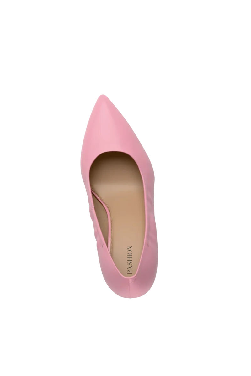 The Pump - Pink Leather 4 Stiletto - Final Sale