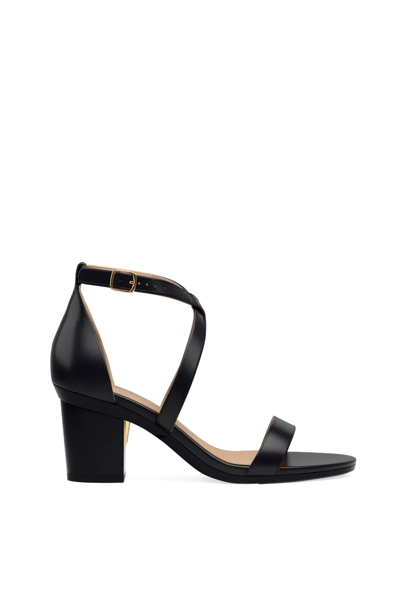 The Sandal - Coal Leather + Block Heel Kit 3 Coal
