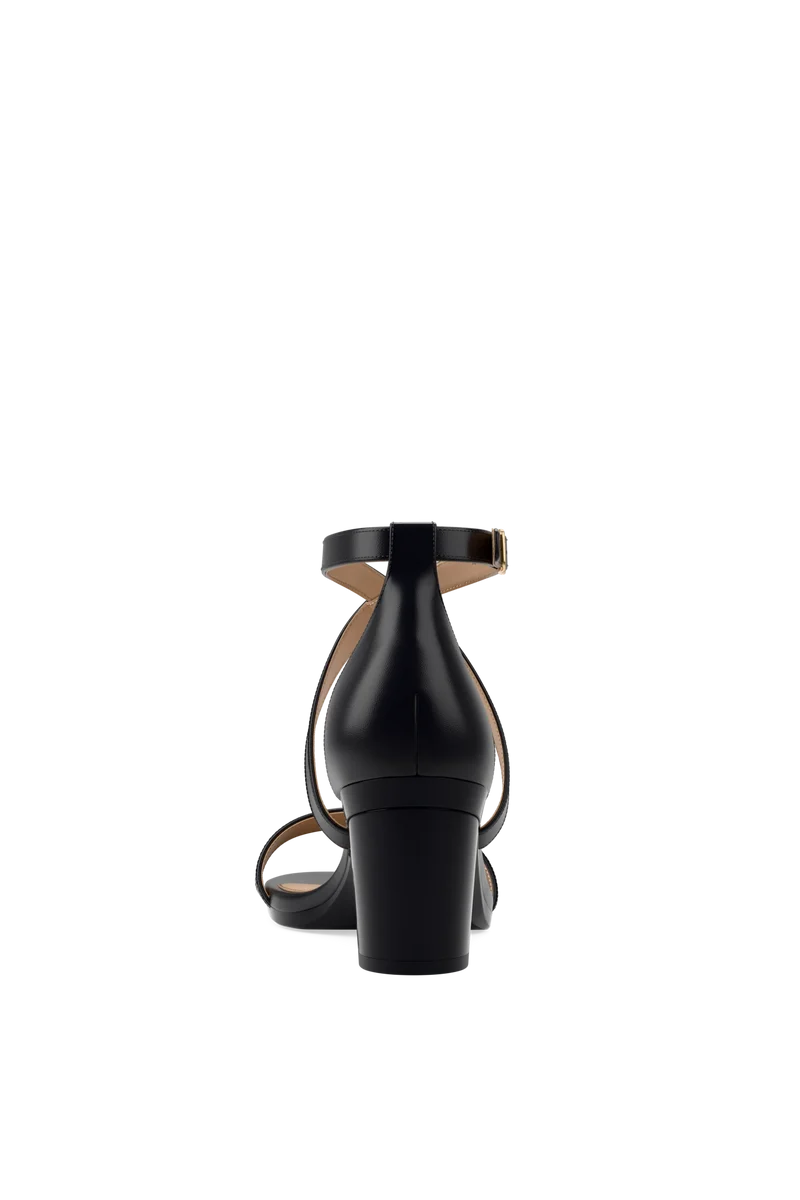 The Sandal - Coal Leather + Block Heel Kit 3 Coal