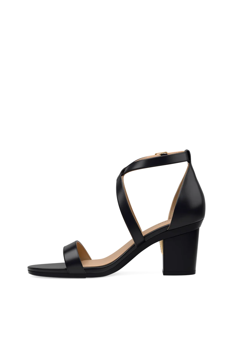 The Sandal - Coal Leather + Block Heel Kit 3 Coal