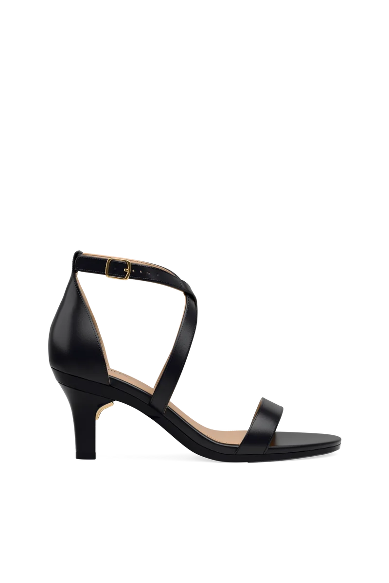 The Sandal - Coal Leather + Stiletto Heel Kit 3 Coal