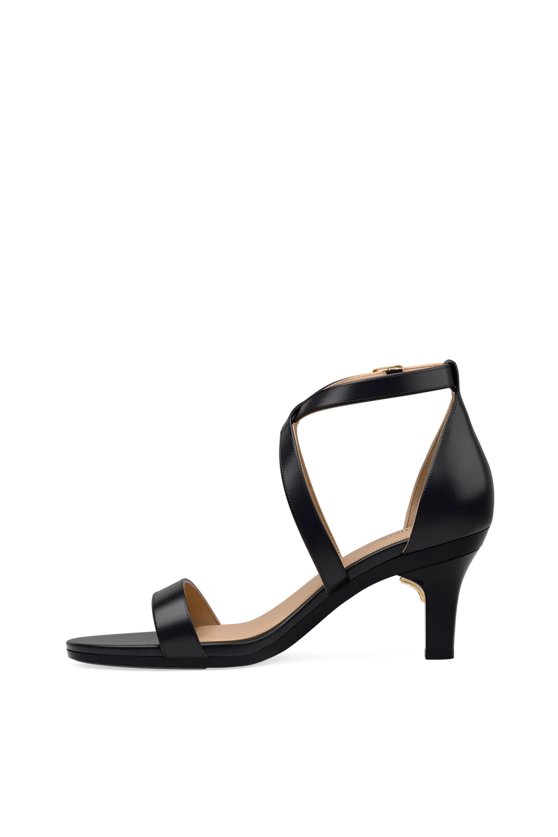The Sandal - Coal Leather + Stiletto Heel Kit 3 Coal