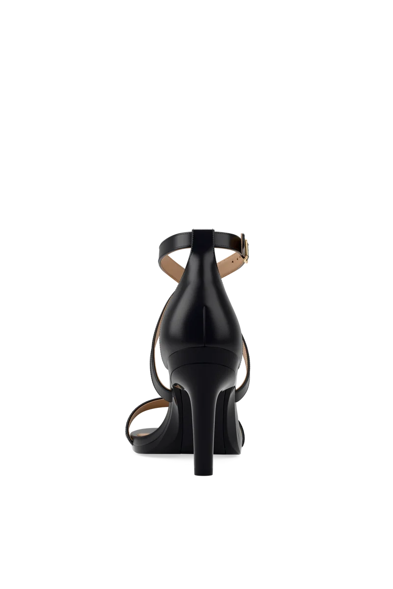 The Sandal - Coal Leather + Stiletto Heel Kit 4 Coal