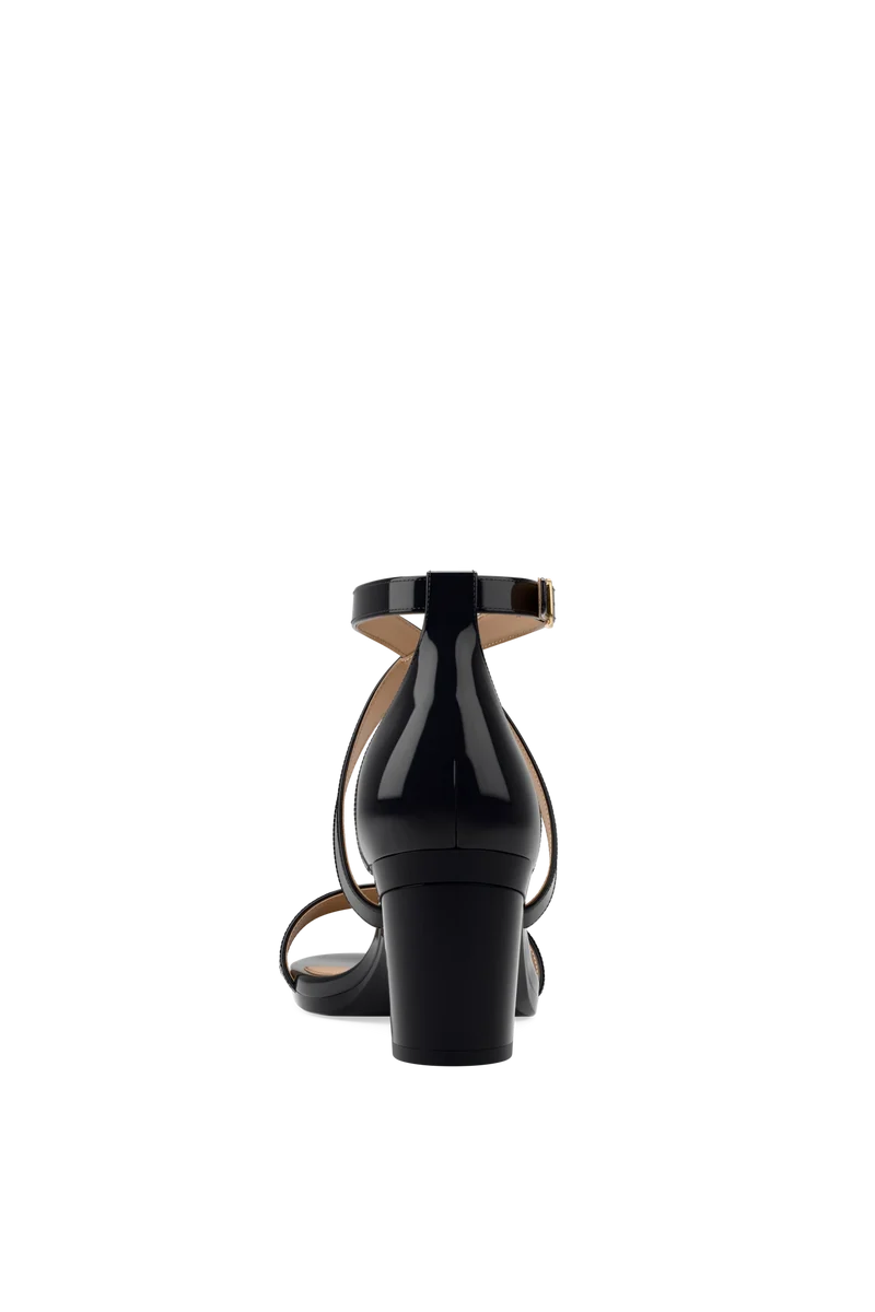 The Sandal - Coal Patent 3 Block - FINAL SALE