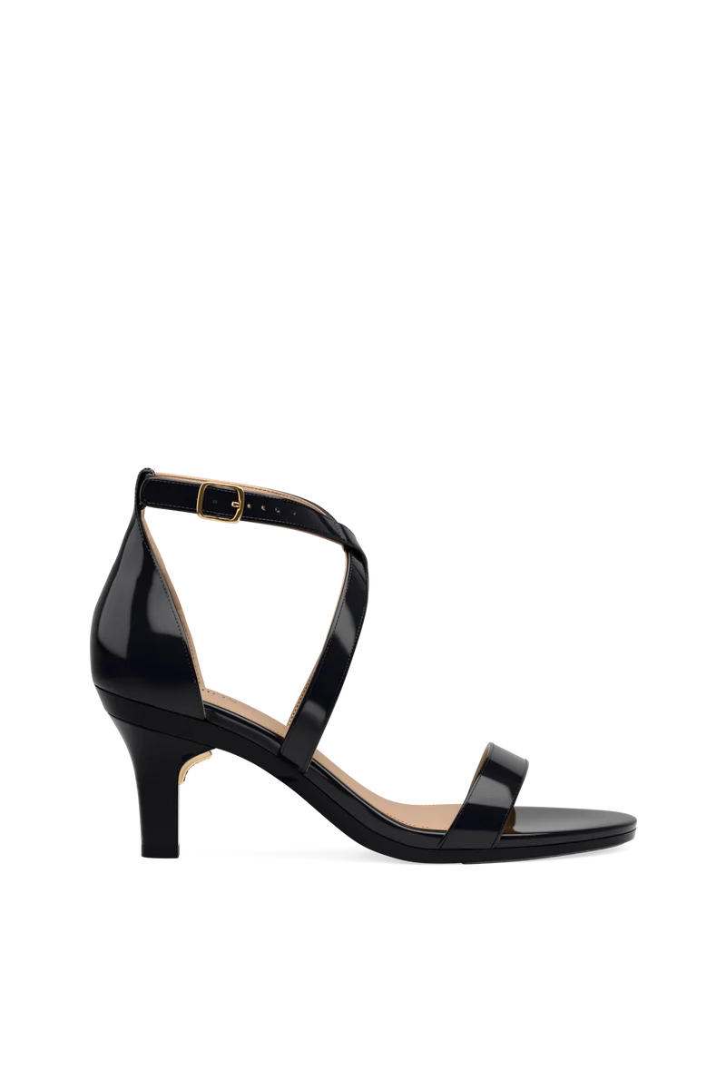 The Sandal - Coal Patent 3 Stiletto - FINAL SALE