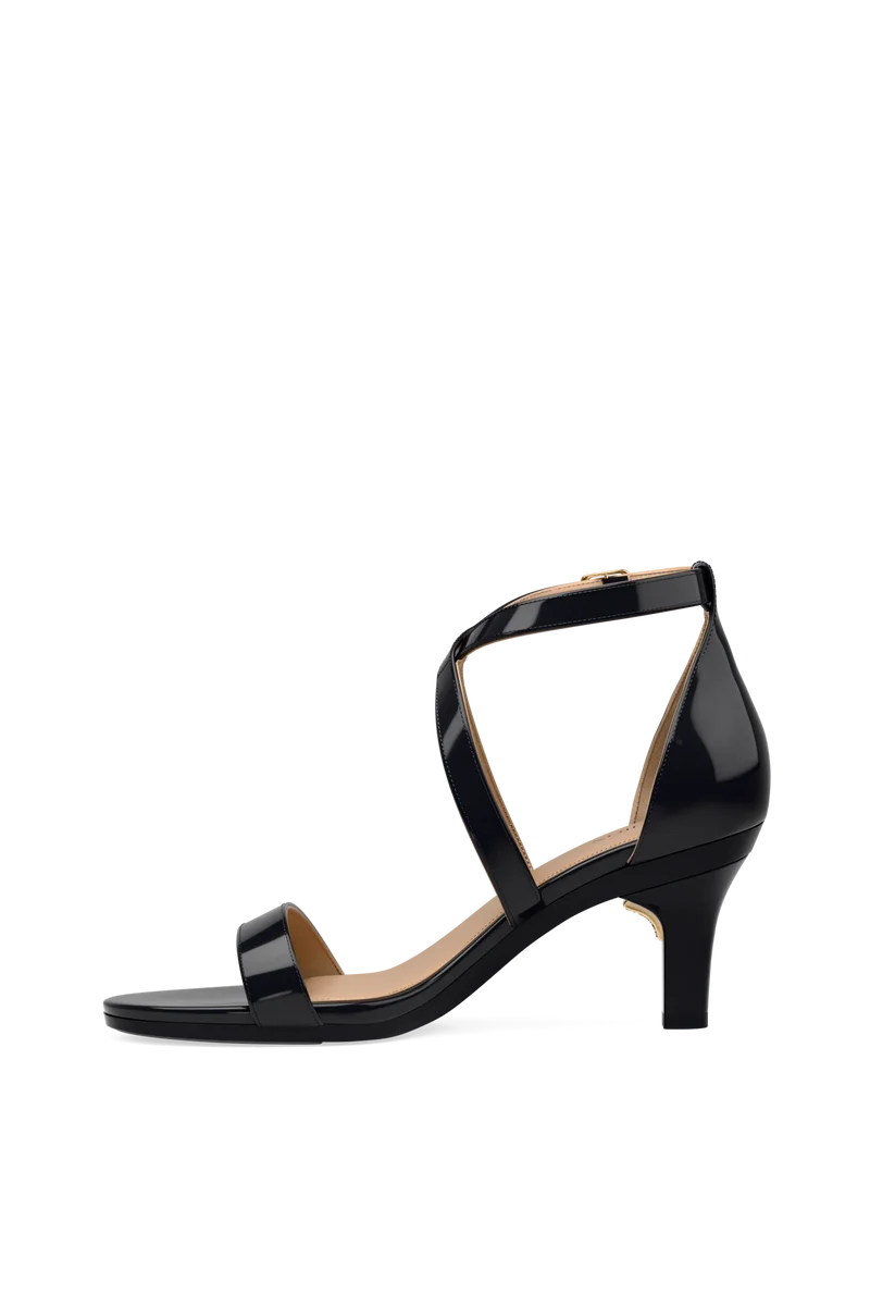 The Sandal - Coal Patent 3 Stiletto - FINAL SALE