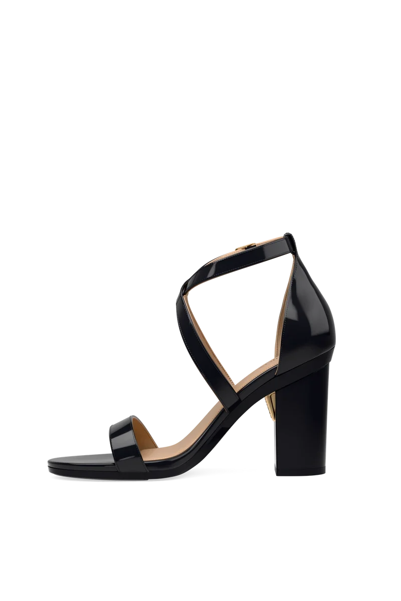 The Sandal - Coal Patent 4 Block - FINAL SALE