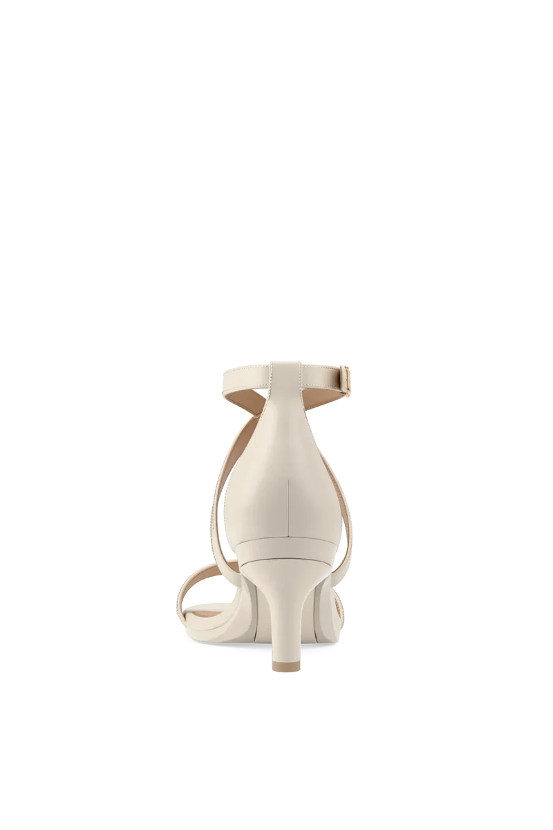 The Sandal - Ivory Leather 3 Stiletto