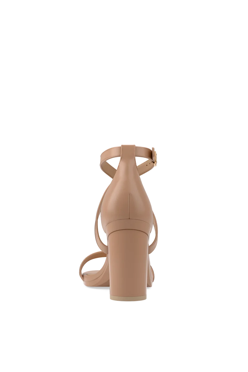 The Sandal - Latte Leather + Block Heel Kit 4 Latte