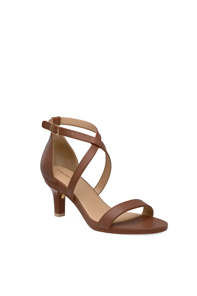 The Sandal - Walnut Leather 3 Stiletto - FINAL SALE