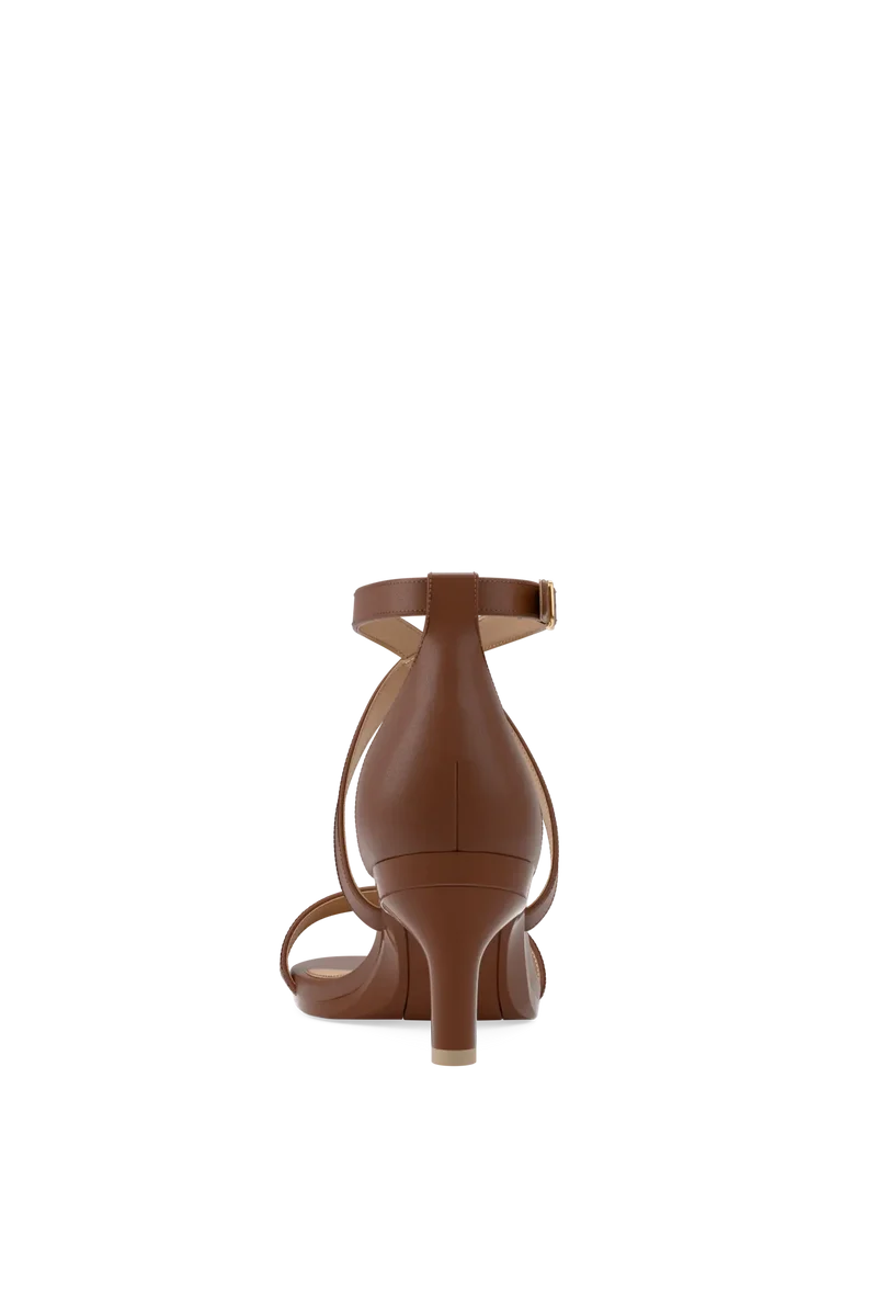 The Sandal - Walnut Leather 3 Stiletto - FINAL SALE