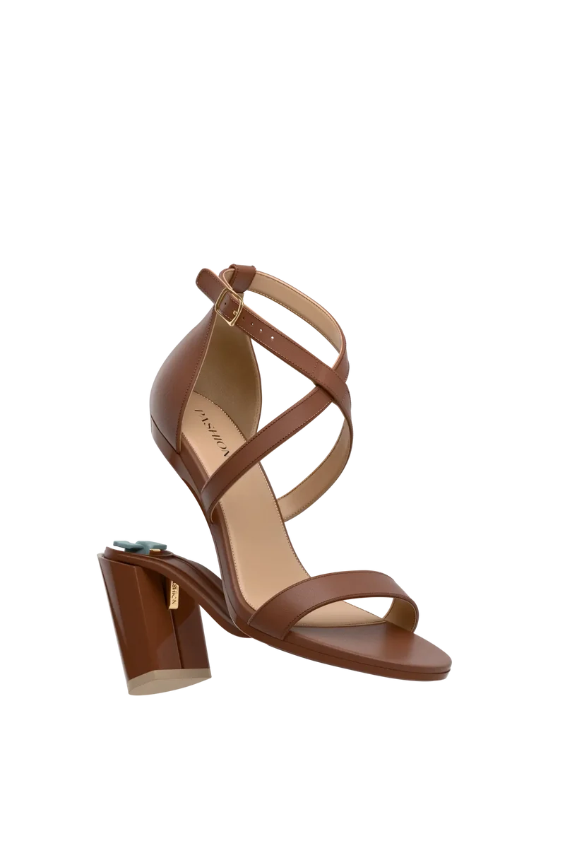 The Sandal - Walnut Leather 4 Block - FINAL SALE