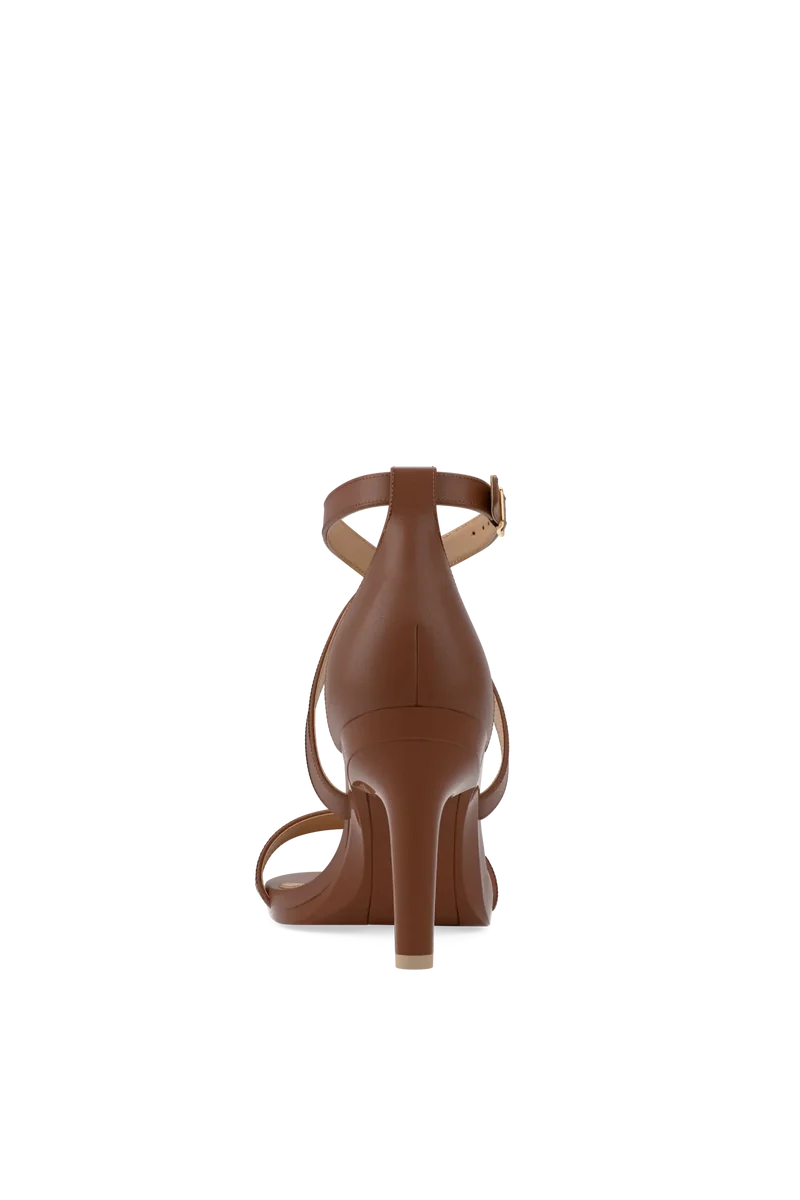 The Sandal - Walnut Leather 4 Stiletto - FINAL SALE