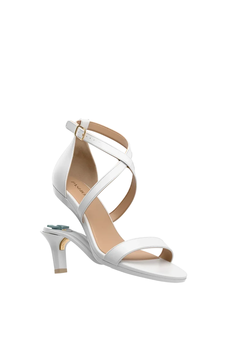 The Sandal - White + Stiletto Heel Kit 3 White