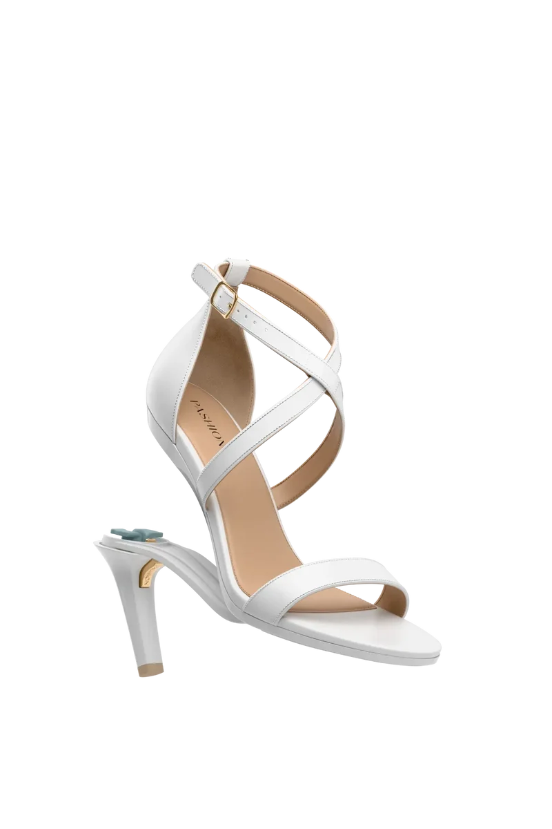 The Sandal - White + Stiletto Heel Kit 4 White