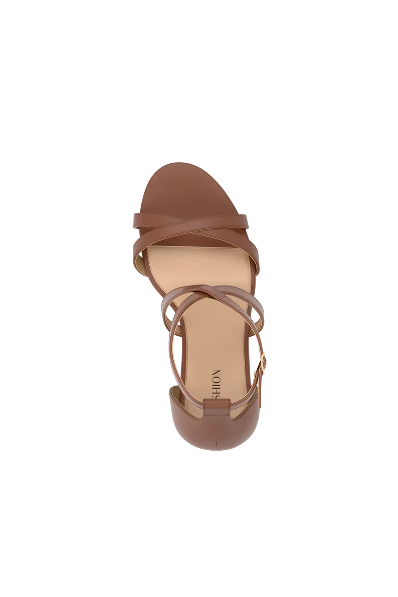 The Sandy - Walnut Leather Flat