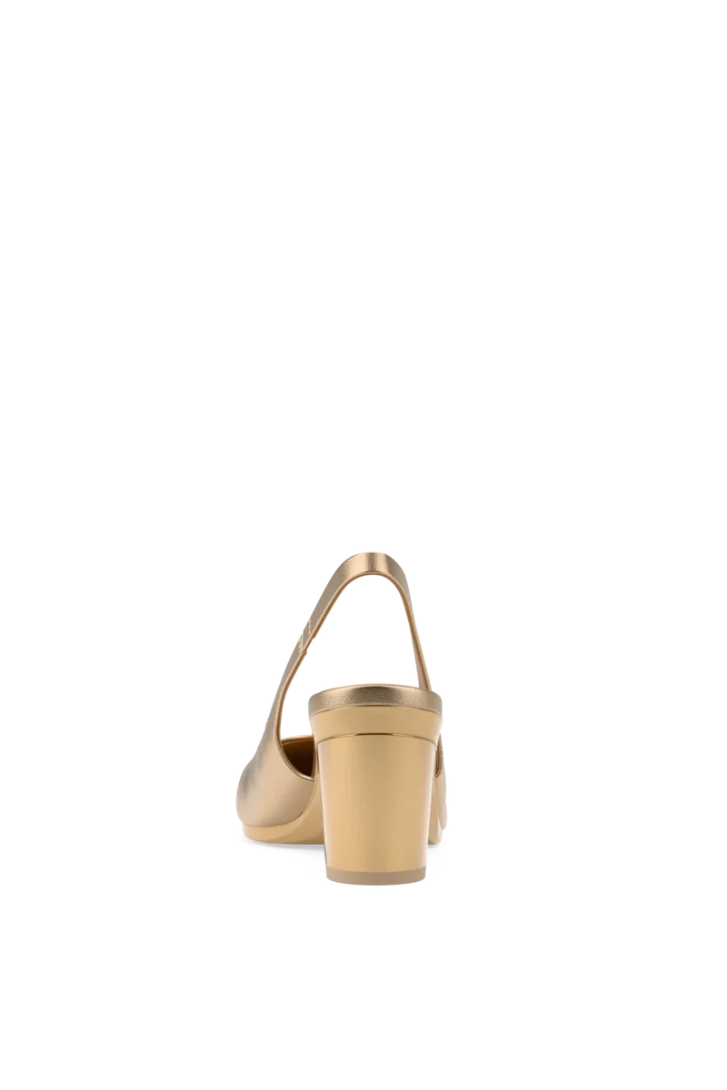 The Slingback - Matte Gold 3 Block - Final Sale